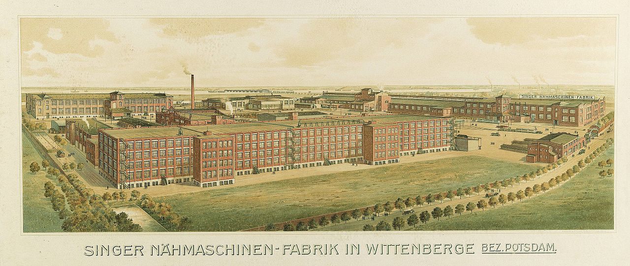 Historische Ansicht der Singer Nähmaschinenfabrik Wittenberge
